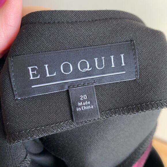 Eloquii Black paneled Short Sleeve Midi Career Dress 20 - Picture 5 of 8